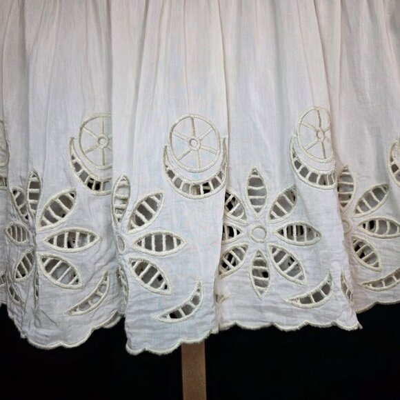 Hazel Silk Cotton Floral Embroidered Top L - Picture 6 of 10